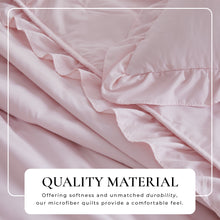 Load image into Gallery viewer, Dot Stitched Ruffled Quilt Set - Dot-Ruffled Collection