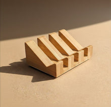 Load image into Gallery viewer, Angled Bamboo Soap Dish