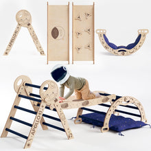 Load image into Gallery viewer, Apollo 4in1 Climbing Set:  Pikler Triangle, Arch, Slide Board, and Cushion for Little Toddlers Astronauts (1–3 Years)