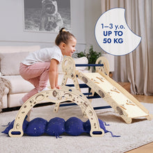 Load image into Gallery viewer, Apollo 4in1 Climbing Set:  Pikler Triangle, Arch, Slide Board, and Cushion for Little Toddlers Astronauts (1–3 Years)