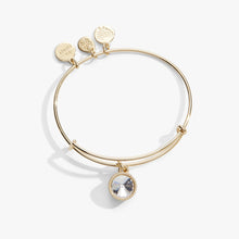Load image into Gallery viewer, April Clear Crystal Birthstone Charm Bangle