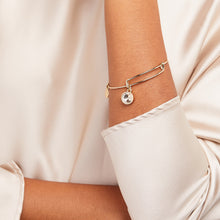 Load image into Gallery viewer, April Clear Crystal Birthstone Charm Bangle