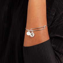 Load image into Gallery viewer, April Clear Crystal Birthstone Charm Bangle