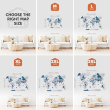 Load image into Gallery viewer, 3D Wooden World Map Aqua