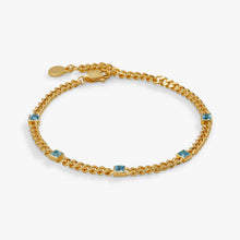 Load image into Gallery viewer, March Birthstone Aquamarine Curb Chain Bracelet