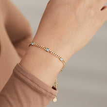 Load image into Gallery viewer, March Birthstone Aquamarine Curb Chain Bracelet