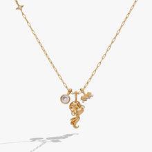 Load image into Gallery viewer, Aquarius Zodiac Charm Cluster Necklace