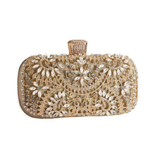 Load image into Gallery viewer, Artisan Crystal-Flower Evening Clutch Luxury Glitter Handbag for Couture &amp; Galas (MAC274)