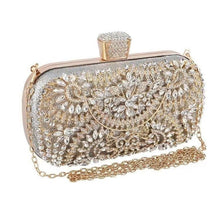 Load image into Gallery viewer, Artisan Crystal-Flower Evening Clutch Luxury Glitter Handbag for Couture &amp; Galas (MAC274)