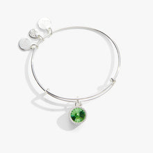 Load image into Gallery viewer, August Birthstone Charm Bangle, Peridot