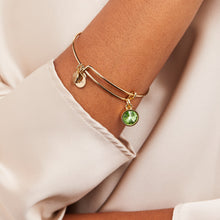 Load image into Gallery viewer, August Birthstone Charm Bangle, Peridot