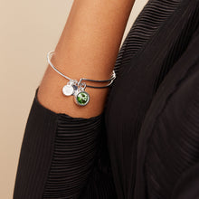 Load image into Gallery viewer, August Birthstone Charm Bangle, Peridot