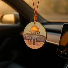 Load image into Gallery viewer, Handcrafted Islamic Car Mirror Hanger | Premium Leather Islamic Car Ornament with Geometric (MAC260)