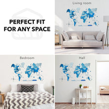 Load image into Gallery viewer, 3D Wooden World Map Azure