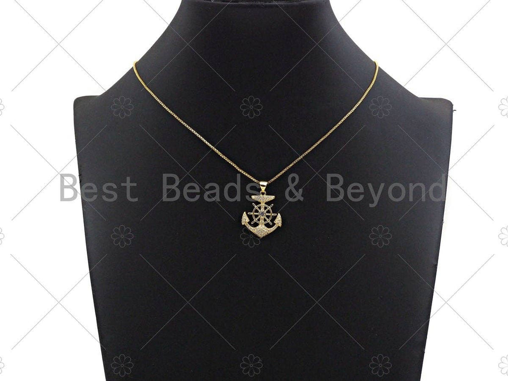 18k Shiny Gold Boat Anchor Charms, Gold Anchor Charms, Anchor Pendant, Gold Pendant, Necklace Charms, 20x24mm, Sku#LK146