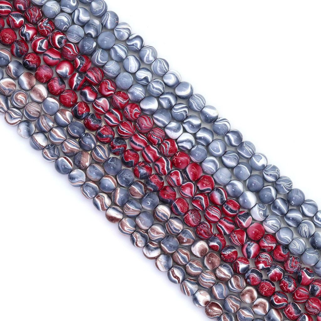 Colorful Hematite Round Smooth Beads, Sku#S165