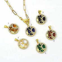 Load image into Gallery viewer, Paperclip chain necklace with stone pendant, Sku#LX36N