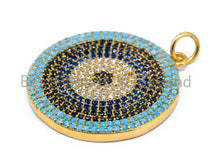 Load image into Gallery viewer, CZ Micro Pave Blue Evil Eye Round Pendant, sku#L91