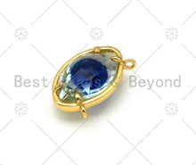 Load image into Gallery viewer, Colorful Evil Eye Shape Pendant/Charm, 18K Gold Filled Glass Quartz Charm, Necklace Bracelet Charm Pendant,13x20mm,Sku#LK393