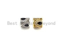 Load image into Gallery viewer, CZ Micro Pave Big Hole Drum Barrel space beads, Micro Pave B