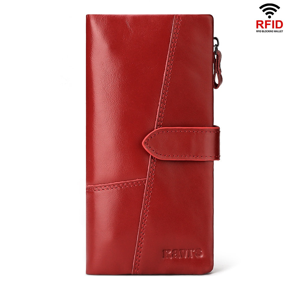 Genuine Leather Phone Bag for Women – RFID Crossbody Wallet with Card Slots