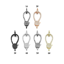 Load image into Gallery viewer, CZ Clear Micro Pave Lobster Clasp with Jumping Ring, SKU#H39