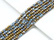 Load image into Gallery viewer, Half Gold Plated Blue Banded Agate Rondelle Faceted Beads, Sku#UA248