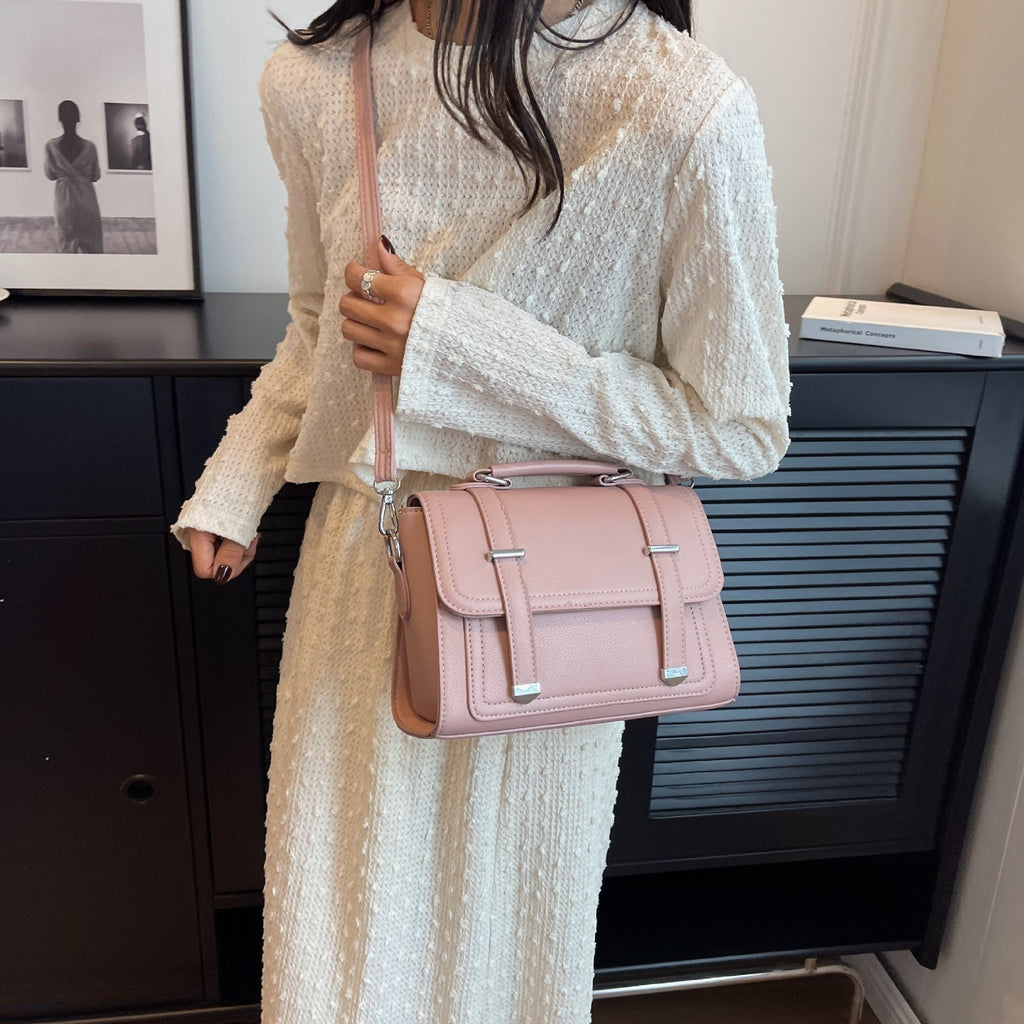Women's Minimalist Crossbody Shoulder Bag - Versatile PU Leather Handbag with Multiple Compartments
