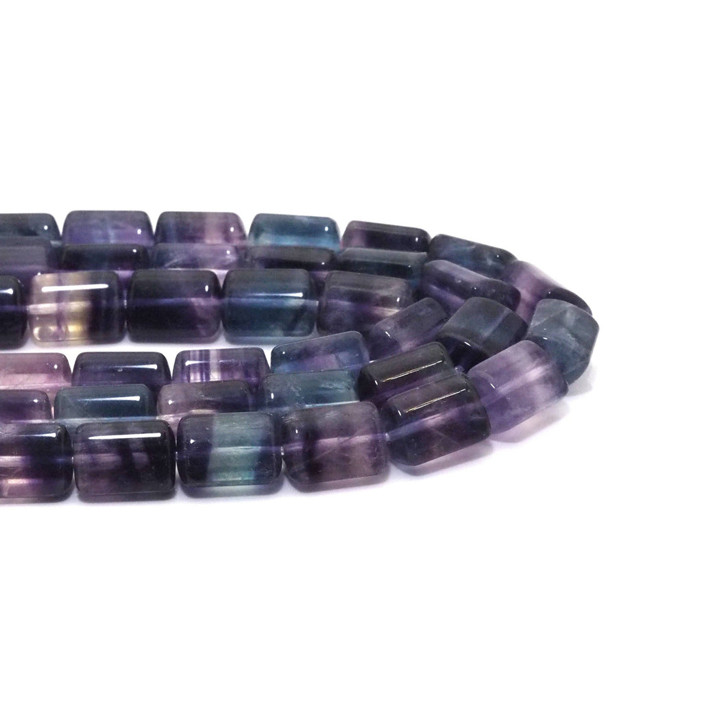Genuine Fluorite Smooth Triangle Tube Beads, 10x13mm, Sku#U1563