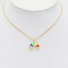 Load image into Gallery viewer, Colorful Enamel CZ Gold Rainbow Charm, Sku#LX234
