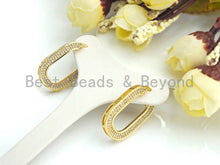 Load image into Gallery viewer, CZ Oval Shape Huggies Earrings, Sku#J249
