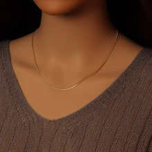 Load image into Gallery viewer, Dainty Gold thin snake Chain Necklace, thin herringbone chain, Sku#LD545c