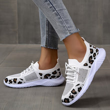 Load image into Gallery viewer, Leopard Print Lace-Up Sneakers