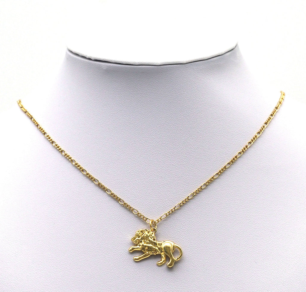 Gold CZ Runniing Lion Charm, Sku#LX91