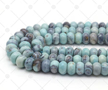 Load image into Gallery viewer, Blue Agate Rondelle Smooth Beads, Sku#U1184