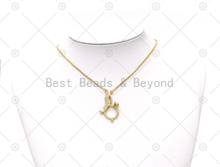 Load image into Gallery viewer, CZ Micro Pave Dolphin On Round Ring Shape Pendant, 18K Gold Filled Dolphin Charm, Necklace Bracelet Charm Pendant, Sku#LK553