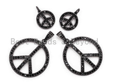 Load image into Gallery viewer, CZ Pave On  Micro Pave Peace Sign Round Pendant,SKU#F363