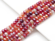 Load image into Gallery viewer, Mystic Natural Orange Red Banded Agate Rondelle Faceted Beads, SKu#UA269
