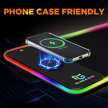 Load image into Gallery viewer, RGB Gaming Mouse Pad with 15W Qi Wireless Charging and Raised Charging Platform