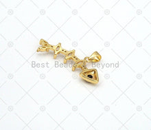 Load image into Gallery viewer, Big CZ Micro Pave Fish Bone Shape Pendant, 18K Gold Filled Fish Bone Charm, Necklace Bracelet Charm Pendant,35x10mm,Sku#LK462