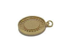 Load image into Gallery viewer, Gold CZ Horseshoe U Shape On Round Coin Charm, Sku#L695