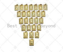Load image into Gallery viewer, Gold Initial Letter Charm, 18k Real Gold Plated Alphabet Pendant Charm,  Alphabet Letter Rectangle Charm, Initial Charm,13x18mm,sku#F1331