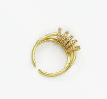 Load image into Gallery viewer, Movable CZ Spacer Gold Double Line Ring, Sku#LD304