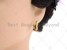Load image into Gallery viewer, Gold Heart Shape Huggie Earring, Sku#LD59