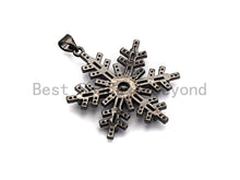 Load image into Gallery viewer, Large Colorful CZ Micro Pave Snowflake Pendant/Charm, Cubic Zirconia Pave Pendant, 29x35mm,sku#F856
