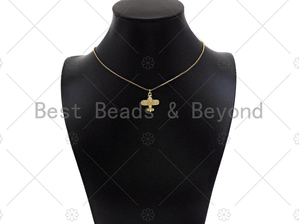 CZ Micro Pave Airplane Shape Pendant/Charm,Cubic Zirconia Charm, Necklace Bracelet Charm Pendant,18x19mm, Sku#LK256