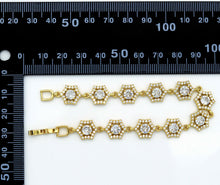 Load image into Gallery viewer, CZ Gold Silver Bezel Setting Hexagon Bracelet, Sku#B215