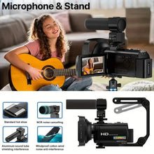 Load image into Gallery viewer, 16x Zoom 1080P HD Digital Camera Bundle with 2 Batteries, 32G TF Card, Mic, Hood &amp; Bag