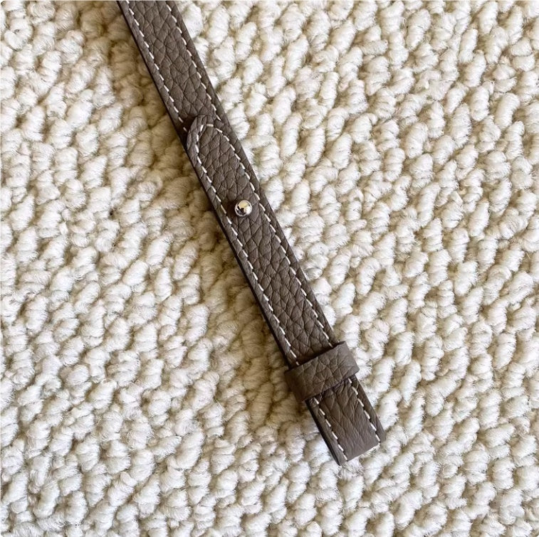 Genuine Leather Bag Strap Replacement – Adjustable Spaghetti Shoulder Strap with Gold & Silver Stud Detail