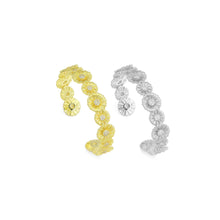 Load image into Gallery viewer, CZ Micropave Sunflower Bangle Bracelet, Sku#X275